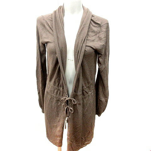 【中古】インディヴィ INDIVI カーディガン ロング 長袖 ウエストマーク 38 茶 ブラウン /RT レディース 【ベクトル 古着】 250731