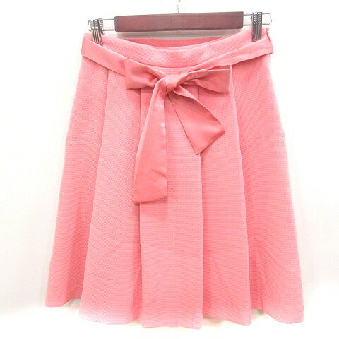【中古】ナチュラルビューティー NATURAL BEAUTY スカート フレア ひざ丈 ウエストマーク 38 ピンク /RT レディース 【ベクトル 古着】 250731