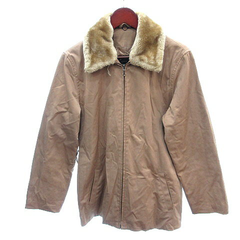 【中古】エディーバウアー EDDIE BAUER ステンカラージャケット 中綿 フェイクファー 総裏地 M ベージュ /AU メンズ 【ベクトル 古着】 250801