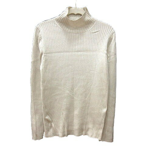 【中古】アンカーウーマン ANCHOR WOMAN ニット カットソー ハイネック 長袖 リブ L 白 アイボリー /MN..