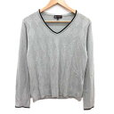 【中古】エムケーミッシェルクランオム MK MICHEL KLEIN HOMME ニット カットソー Vネック アーガイル柄 長袖 46 グレー /YK メンズ...