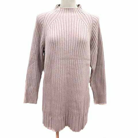 【中古】スナイデル SNIDEL ワンピース チュニック ニット ハイネック 長袖 F ピンクベージュ /YK レディース 【ベクトル 古着】 250802