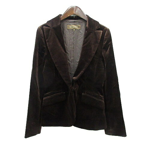 【中古】ボールジー BALLSEY トゥモローランド テーラードジャケット シングル 総裏地 ベロア 38 M 茶 ブラウン /MN レディース 【ベクトル 古着】 250804