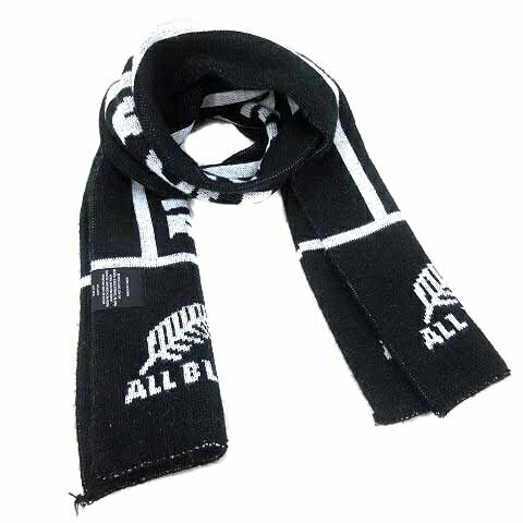【中古】オールブラックス All Blacks マフラー ロゴプリント 黒 ブラック /YK ●RY メンズ 【ベクトル ..