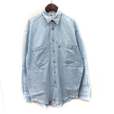 【中古】リーバイス Levi's シャツ デニム 長袖 M 水色 /YI●RY メンズ 【ベクトル 古着】 250808