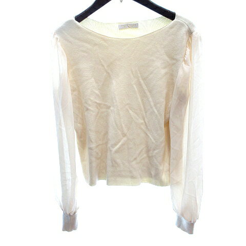 【中古】プロポーション ボディドレッシング PROPORTION BODY DRESSING ニット カットソー 切替 長袖 F ベージュ /AU レディース 【ベクトル 古着】 250806