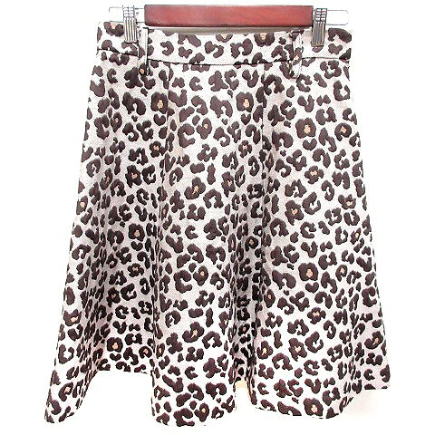 【中古】アプワイザーリッシェ Apuweiser-riche スカート フレア ミモレ ロング 総柄 2 茶 ブラウン /RT レディース 【ベクトル 古着】 250808