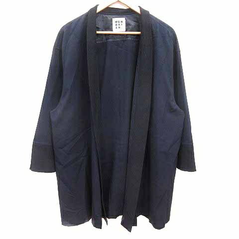 【中古】モンドリアン MONDRIAN. カーディガン 前開き 長袖 ウール 紺 ネイビー /YK レディース 【ベク..