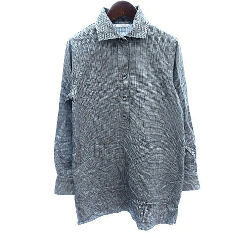 【中古】メーカーズシャツ カマクラ MAKER'S SHIRT 鎌倉 シャツワンピース ミニ ギンガムチェック 長袖..