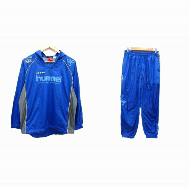 【中古】ヒュンメル hummel スポーツウェア トラックジャケット ジャージ ジップアップ パンツ M 青 ブ..