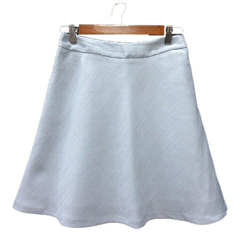 【中古】ナチュラルビューティーベーシック NATURAL BEAUTY BASIC フレアスカート ひざ丈 M 水色 ライトブルー /MN レディース 【ベクトル 古着】 250903(4)