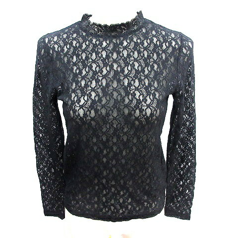【中古】カプリシューレマージュ CAPRICIEUX LE'MAGE カットソー ハイネック シアー 総レース ナイロン 長袖 F 黒 ブラック /AU レディース 【ベクトル 古着】 250901(4)