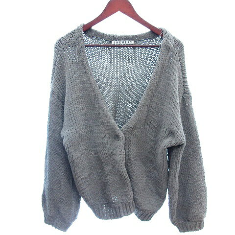 【中古】シーナリー SHENERY ニット カーディガン バルーンスリーブ 長袖 F グレー /AU レディース 【ベクトル 古着】 250908