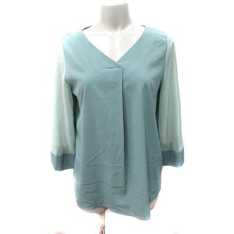 【中古】クリー コンフォルト crie conforto ブラウス プルオーバー 七分袖 切替 シフォン M ミントグリーン /YI レディース 【ベクトル 古着】 250930