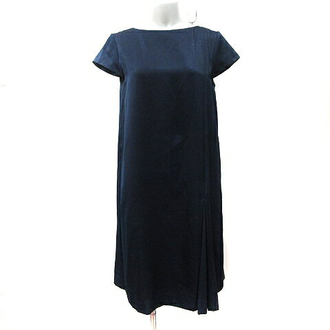 【中古】ビームスハート BEAMS HEART ワンピース ひざ丈 半袖 S 紺 ネイビー /YI レディース 【ベクトル 古着】 250930