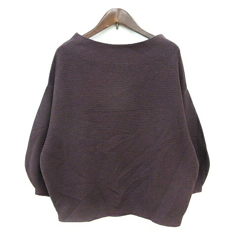 【中古】スピック&スパン Spick&Span ニット カットソー 七分袖 ドルマンスリーブ 赤紫 ボルドー /MN ..