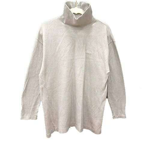 【中古】エレッセ ellesse ニット カットソー ハイネック ロゴ刺しゅう 長袖 9 M ベージュ /YK レディ..