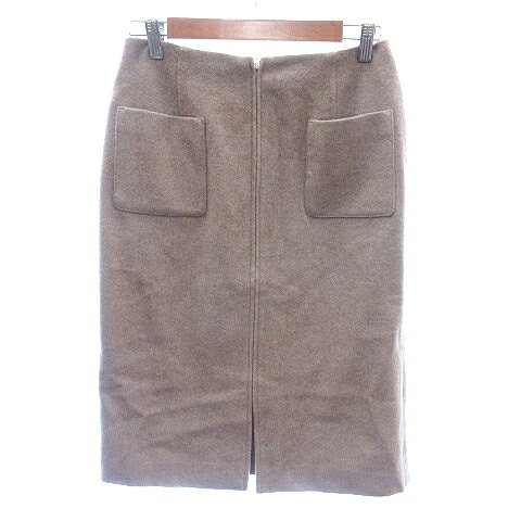【中古】ナチュラルビューティーベーシック NATURAL BEAUTY BASIC タイトスカート ベイカー ミモレ ロング ウール L 茶 ブラウン /AU レディース 【ベクトル 古着】 251015(4)