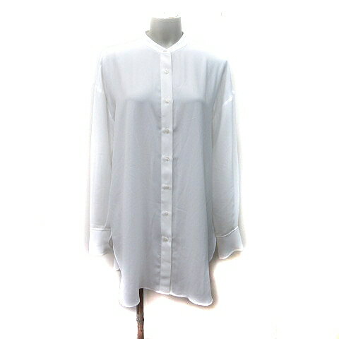 【中古】ディニテコリエ Dignite collier シャツワンピース ひざ丈 シフォン シアー 長袖 F 白 ホワイト /YI レディース 【ベクトル 古着】 251023