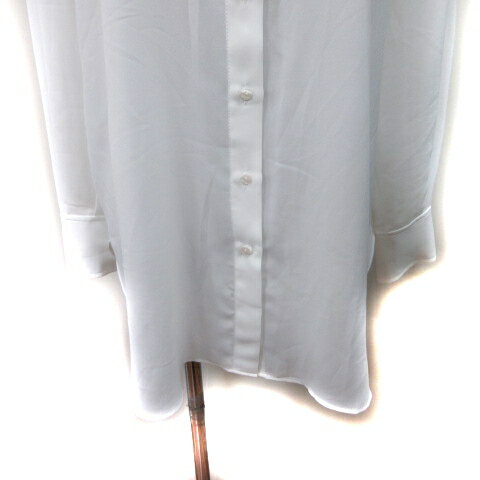 【中古】ディニテコリエ Dignite collier シャツワンピース ひざ丈 シフォン シアー 長袖 F 白 ホワイト /YI レディース 【ベクトル 古着】 251023