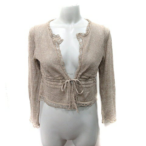 【中古】アバハウス ドゥヴィネット abahouse devinette カーディガン カットソー 長袖 麻 リネン モカ /YI レディース 【ベクトル 古着】 251028