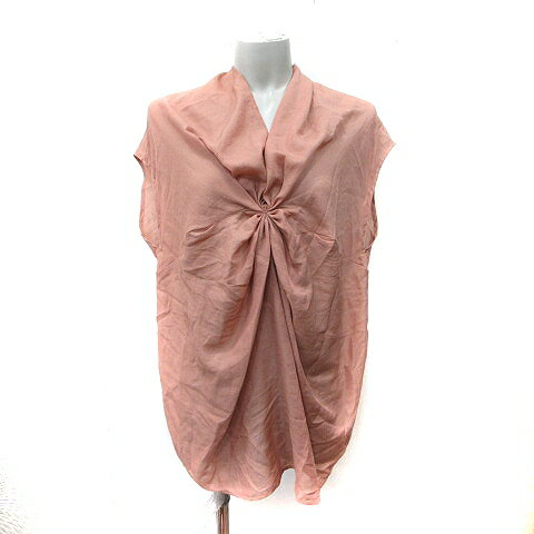 【中古】ヘレンチア HERENCIA シャツ ブラウス プルオーバー ノースリーブ シアー 38 M オレンジ /YI レディース 【ベクトル 古着】 251028