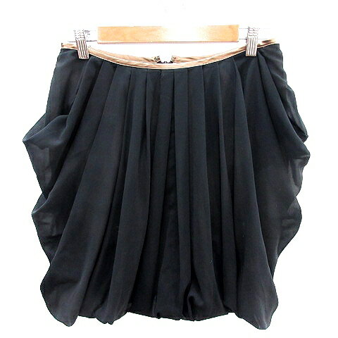 【中古】アダムエロペ Adam et Rope' フレアスカート バルーン ミニ ドレープ 38 M 黒 ブラック /AU レディース 【ベクトル 古着】 251023