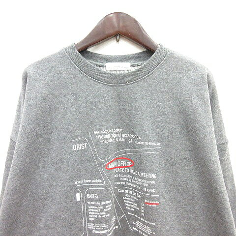 【中古】ミュエータ MUHET トレーナー スウェット プリント 長袖 LL グレー /MN レディース 【ベクトル 古着】 251023