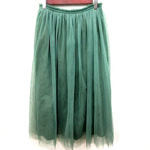 【中古】パーリッシィ PAR ICI チュールスカート フレア ロング F 緑 グリーン /RT レディース 【ベクトル 古着】 251023