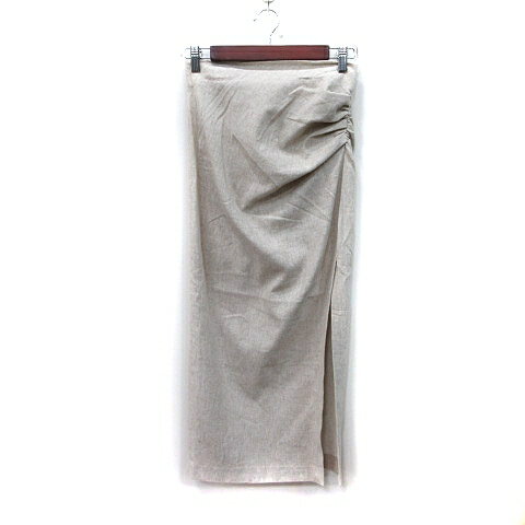 【中古】ザラ ZARA タイトスカート ロング 麻混 リネン混 ベージュ /YI レディース 【ベクトル 古着】 251031(4)