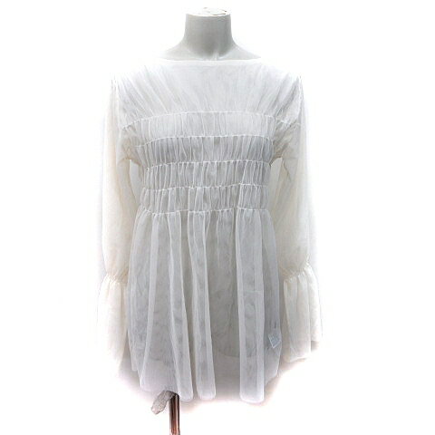 【中古】カスタネ Kastane チュニック メッシュ シャーリング ベルスリーブ 長袖 F アイボリー /YI レディース 【ベクトル 古着】 251104