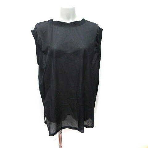 【中古】ドゥドゥ DOUDOU チュニック シアー フレンチスリーブ F 黒 ブラック /YI レディース 【ベクトル 古着】 251104