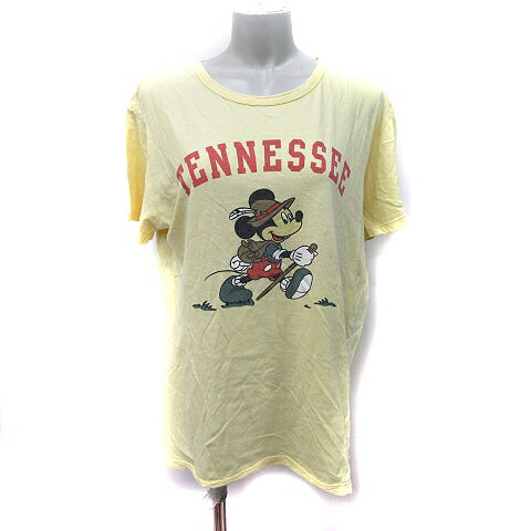 【中古】ビームスハート BEAMS HEART Tシャツ カットソー 半袖 ミッキーマウス L 黄色 イエロー /YI レディース 【ベクトル 古着】 251104