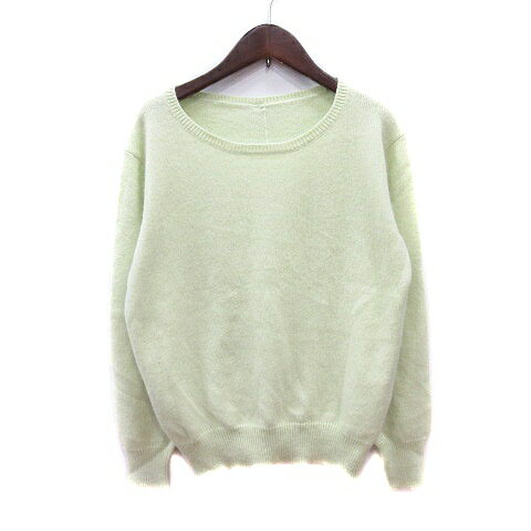 【中古】ストロベリーフィールズ STRAWBERRY-FIELDS ニット セーター 長袖 ビジュー アンゴラ混 黄緑 ライトグリーン /MN レディース 【ベクトル 古着】 251111