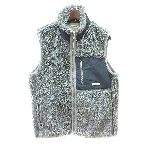 【中古】ジャーナルスタンダード JOURNAL STANDARD ベスト ジップアップ ボア 切替 裏起毛 L グレー /M..