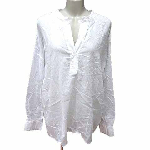 【中古】ザラ ZARA HOME シャツ ブラウス スリットネック 長袖 M 白 ホワイト /YK レディース 【ベクトル 古着】 260215