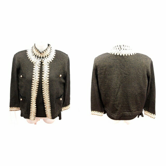 Ensembles - 【中古】キラ KIRA アンサンブル ニット カーディガン 長袖 カットソー ハイネック 9 黒 ブラック /RT レディース 【ベクトル 古着】 260310