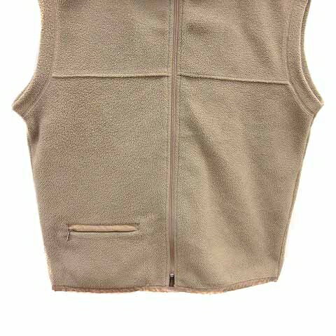 【中古】コムサイズム COMME CA ISM ベスト フリース ジップアップ フード ベージュ /YK メンズ 【ベクトル 古着】 260215