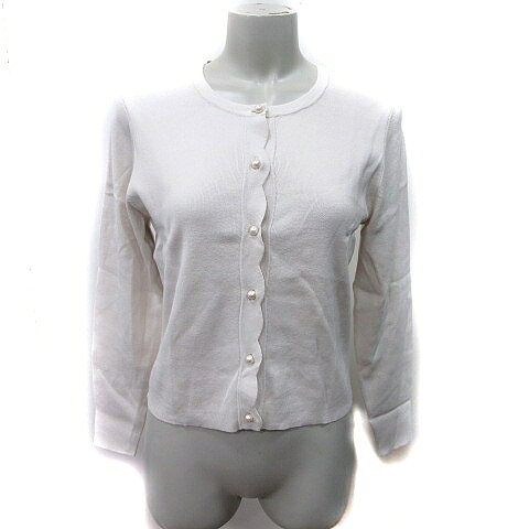【中古】マーリエパーエフデ Maglie par ef-de カーディガン ニット 長袖 9 M ベージュ /YI レディース 【ベクトル 古着】 260210