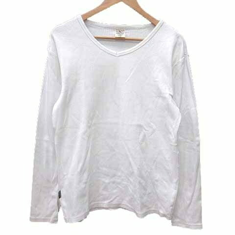 樂天商城 - 【中古】アヴィレックス AVIREX Tシャツ カットソー Vネック 長袖 L 白 ホワイト /YK メンズ 【ベクトル 古着】 260208