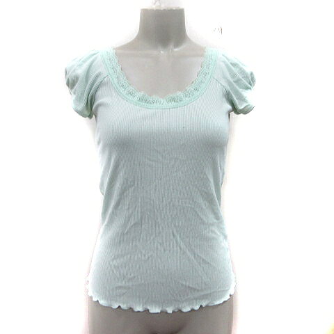 T-Shirts - 【中古】レッセパッセ LAISSE PASSE カットソー リブ フレンチスリーブ レース 38 M ミントグリーン /YI レディース 【ベクトル 古着】 260306