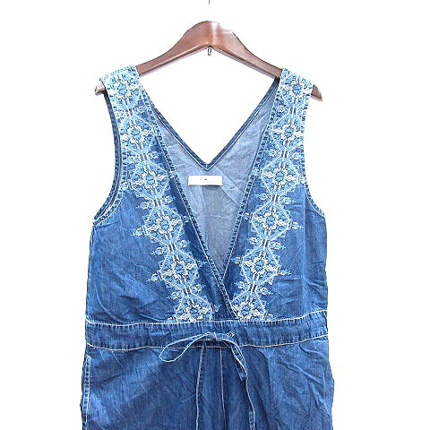 ブランド古着の買取販売ベクトルの【中古】アーバンリサーチ サニーレーベル URBAN RESEARCH Sonny Label パンツ オーバーオール サロペット カシュクール シャンブレー 刺繍 F 青 ブルー /AU レディース 【ベクトル 古着】 260312｜アングル3