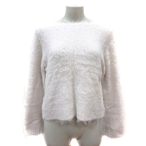 【中古】シー C ニット カットソー ボートネック シャギー ラメ 長袖 M ベビーピンク /MS レディース 【ベクトル 古着】 260317