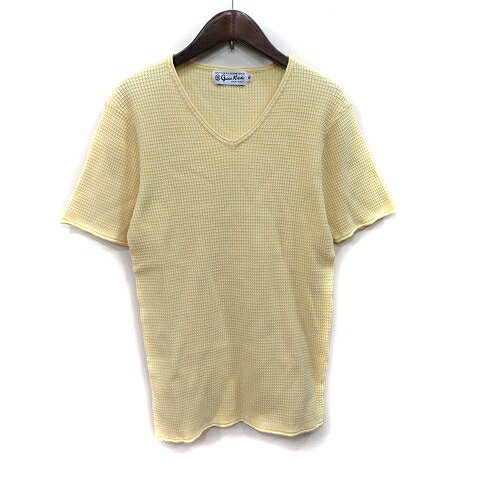 【中古】グラスリッチ Grass Richs カットソー ワッフル地 半袖 M 黄色 イエロー /YI メンズ 【ベクトル 古着】 260317