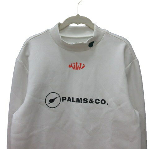 【中古】パームスアンドコー PALMS＆CO. ゴルフウェア トレーナー ハイネック プリント 長袖 M 白 ホワイト 黒 ブラック オレンジ 緑 グリーン /MS メンズ 【ベクトル 古着】 260328