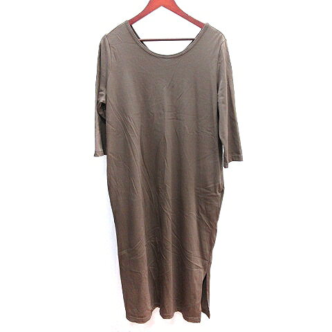 【中古】23区 オンワード樫山 ワンピース ロング 七分袖 46 XXL 茶 ブラウン /AU レディース 【ベクトル 古着】 260403