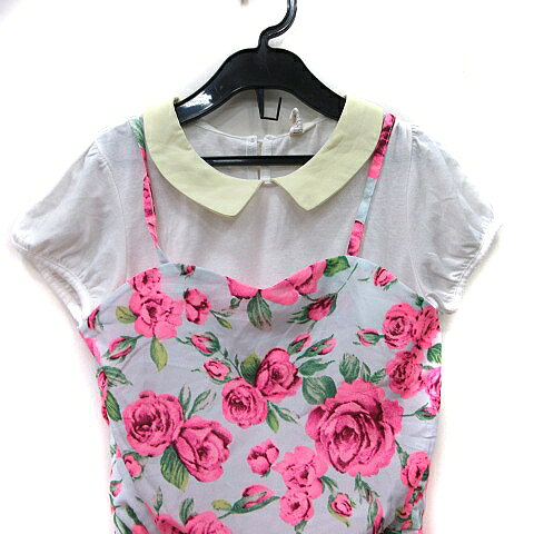 【中古】バックナンバー キッズ BACK NUMBER KIDS チュニック 半袖 花柄 ドッキン...