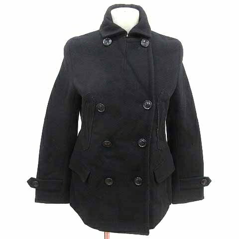ブロードゥリー&コー Broderie&Co ナノユニバース ピーコート Pコート 総裏地 ウール 38 M 黒 ブラック /YK レディース  260414