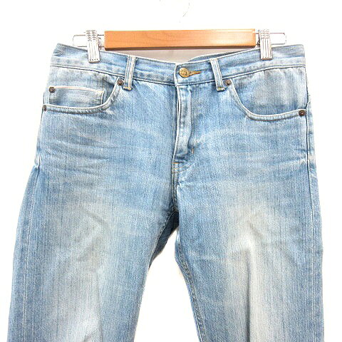 【中古】スローブ イエナ SLOBE IENA デニムパンツ ジーンズ テーパード ウォッシュ加工 38 M 水色 ライトブルー /MN レディース 【ベクトル 古着】 260428