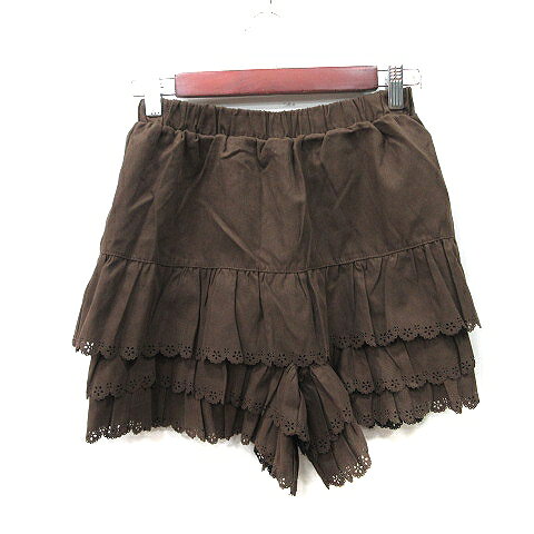 レストローズ L'EST ROSE パンツ キュロット レース フェイクスエード 2 M 茶 ブラウン /YI レディース  260511